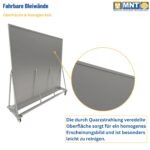 Quarzgestrahlte Edelstahloberfläche der fahrbaren Bleiwand MNT Kwint Int – homogene, leicht zu reinigende Oberfläche für den kontaminationsarmen Heißlabor-Einsatz